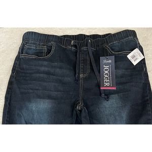 Royalty High Rise Pull On Stretch Jogger Distressed Dog Bite Hem Sz XL NWT